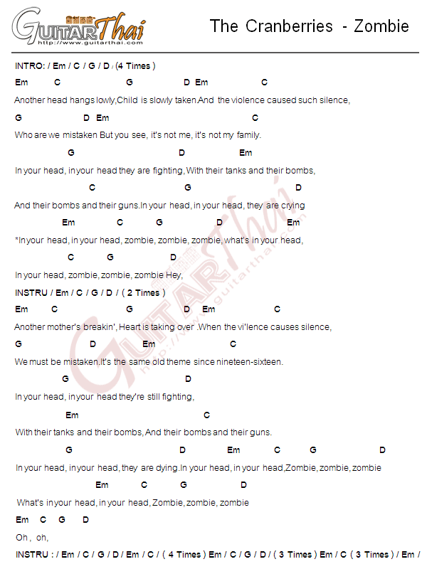 Zombie Chord Guitar